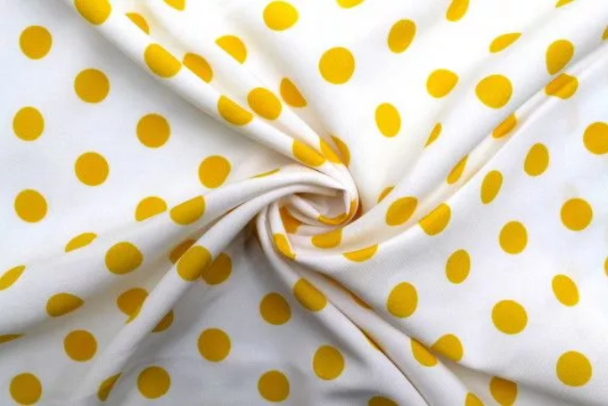 Tissu Pois Jaunes