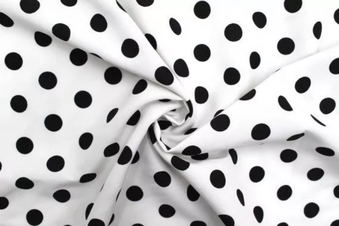 Tissu Pois Noirs