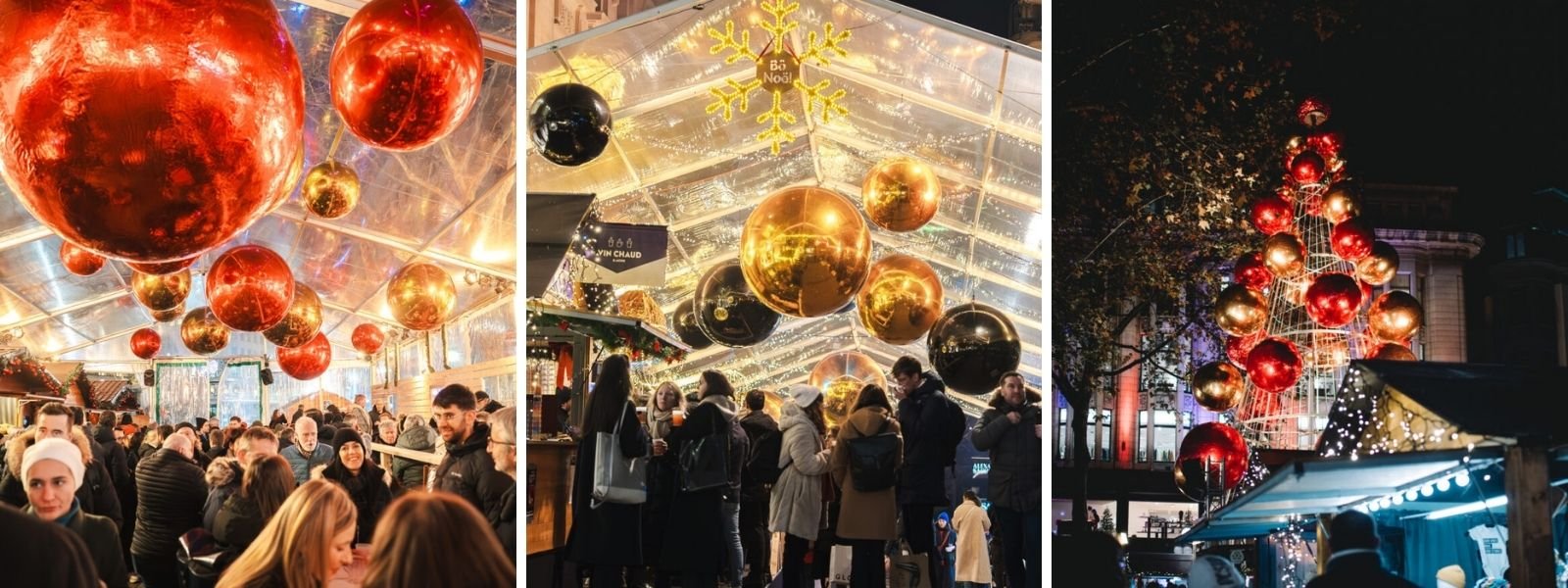 Exemples de décorations de Noël avec des ballons miroirs
