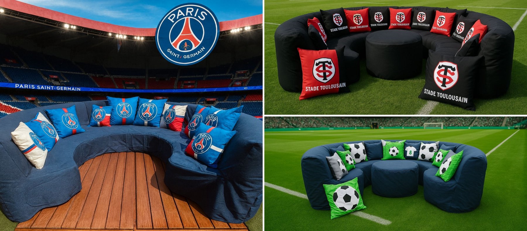 Exemples d’aménagements FATPOP aux couleurs de clubs sportifs