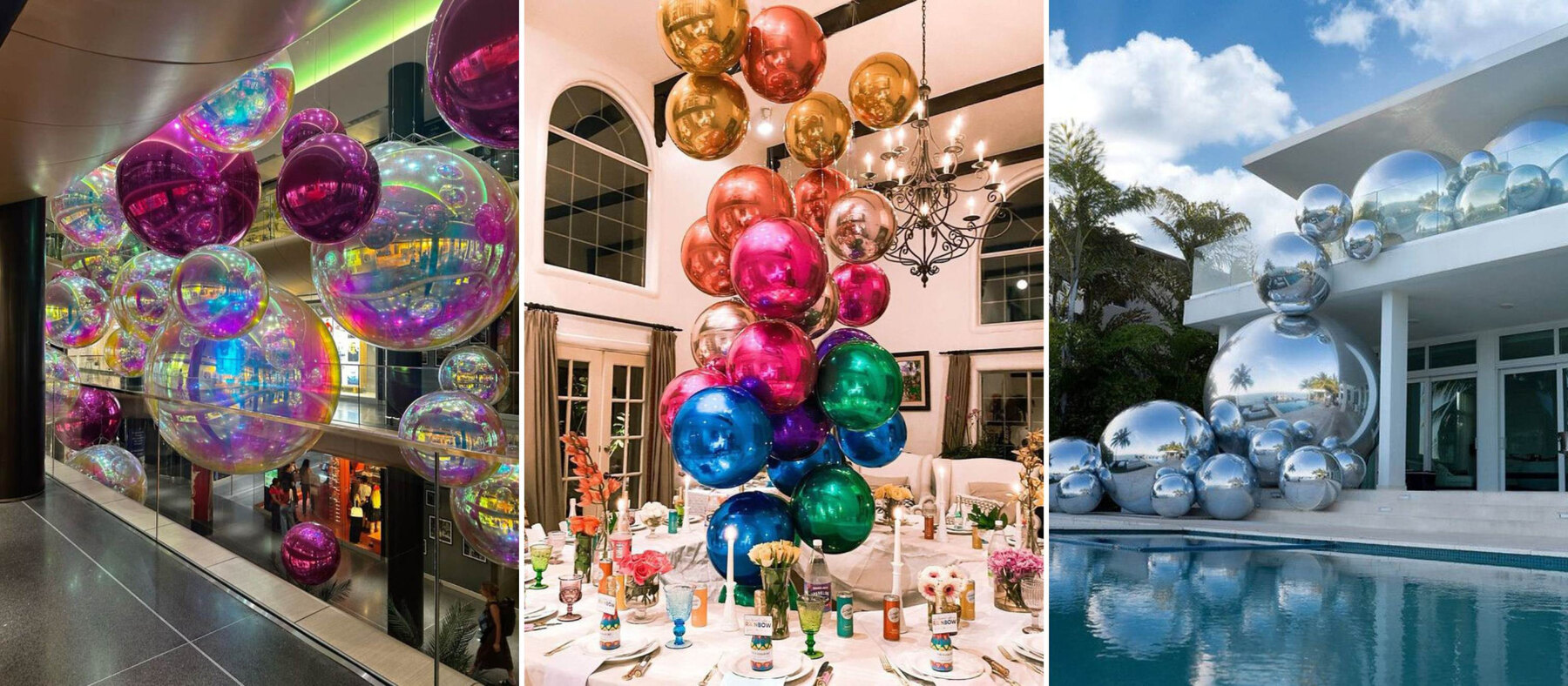 Sélection de réalisations avec ballons miroirs